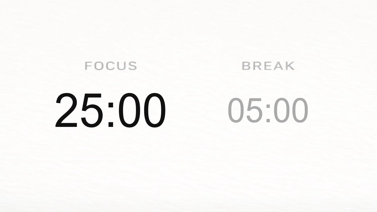 Pomodoro Timer 25/5 (Silent, No Alarm) | Minimal