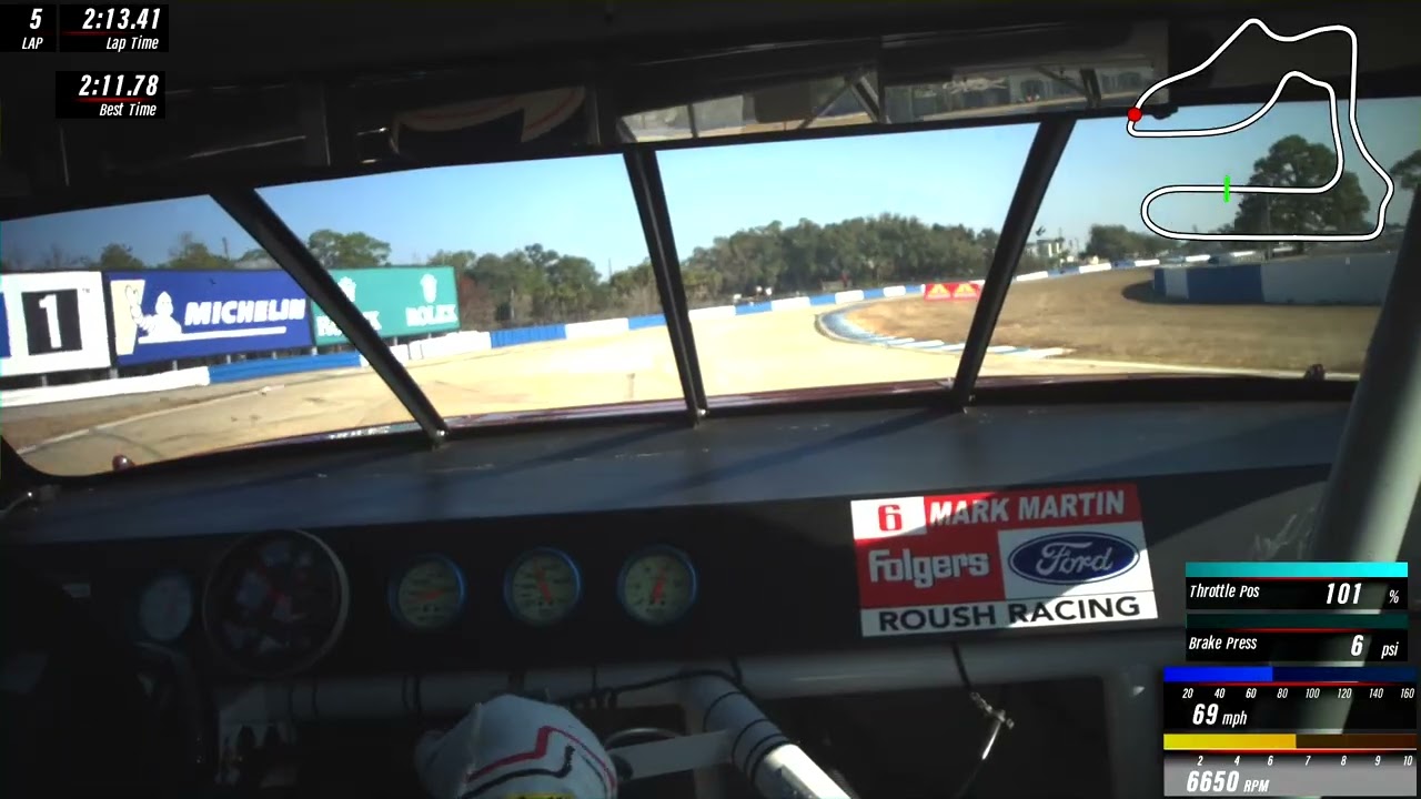Sebring Lap onboard 1990 Nascar Winston Cup Thunderbird