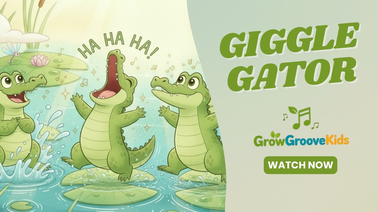 Giggle Gator 🐊 | Fun Preschool Movement & Dance Song for Kids | Grow Groove Kids