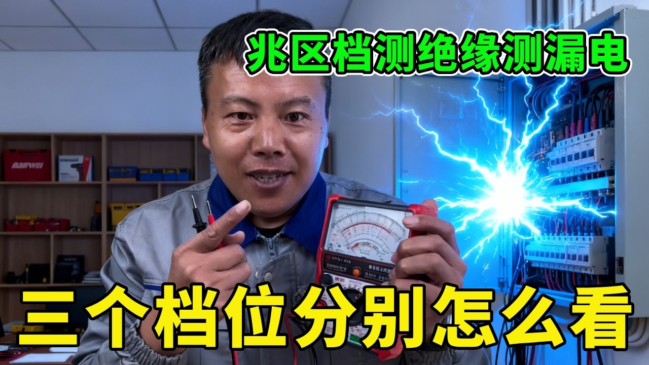 以前没说过，这次补上，这款指针表，兆区档测绝缘测漏电，三个档位分别怎么看。。。【城阳电工电路】