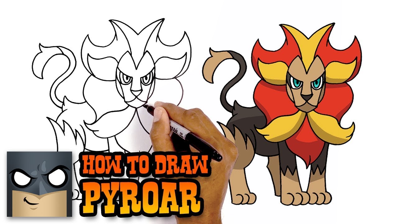 How to Draw Pokemon | Pyroar | Step by Step