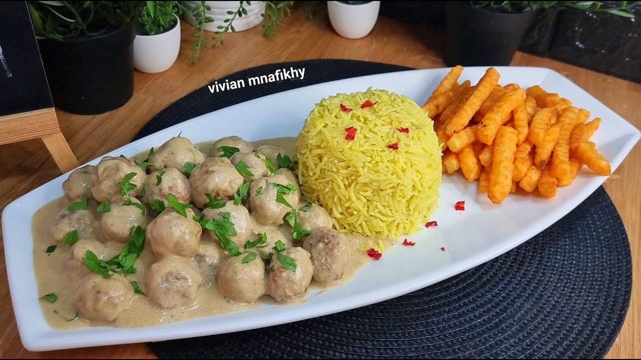 كرات اللحم بالصوص الرهييب 😍أو كرات اللحم السويدية ب15 ثانية👌😉والطعم خيااال😋#فيفيان_منافيخي