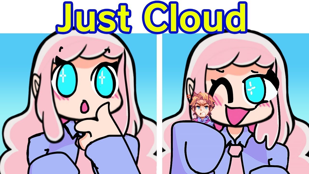 Friday Night Funkin' VS Just Cloud Week + Cutscenes FNF Mod Hard FanGirl Mod Cloud vs Senpai