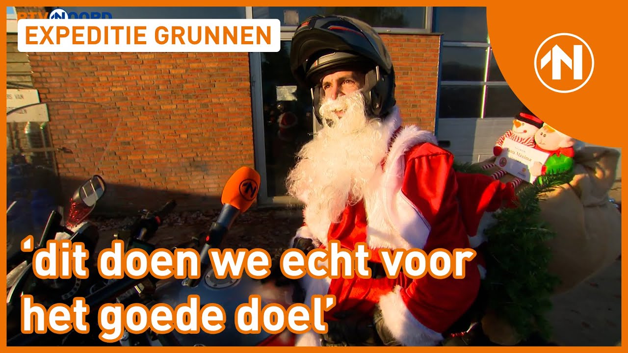 Kerstmannen en -vrouwen op de motor door de provincie | RTV Noord
