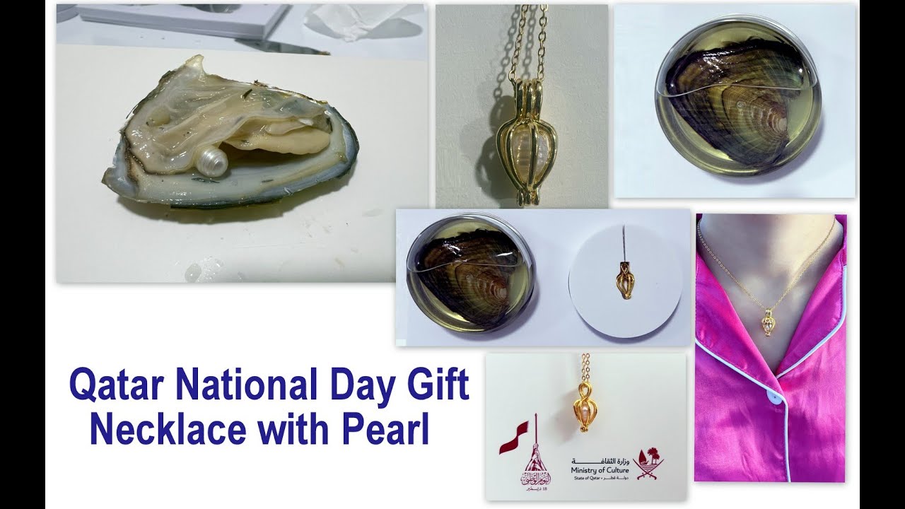 Qatar National Day 2024 Gift || Necklace with a Pearl as pendant