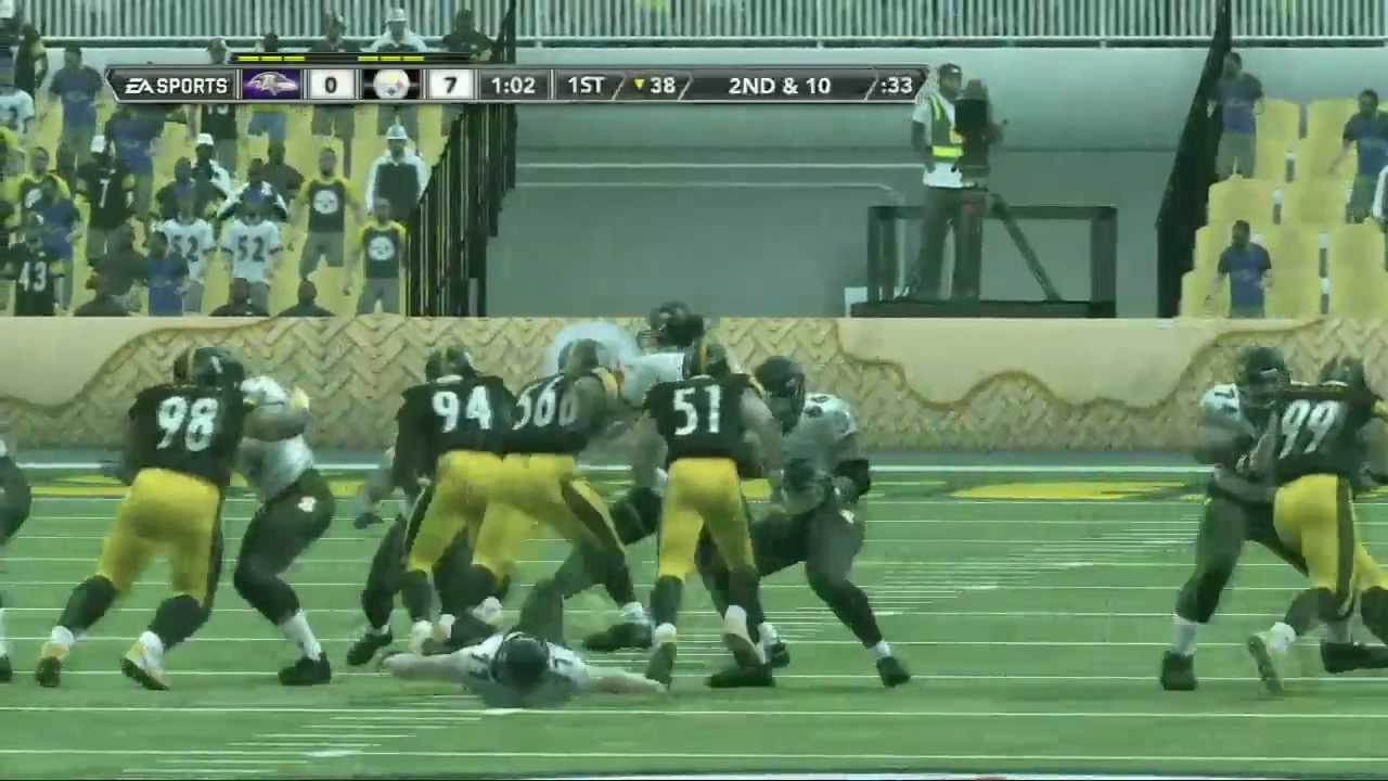 Madden NFL 12 GAMEPLAY - Ravens @ Steelers (Part 1 of 2) [HD]