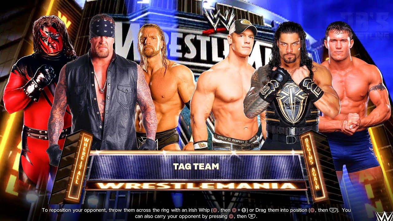 Undertaker + Kane + Triple H vs. Roman Reigns + John Cena + Randy Orton | Tag Team Match | WWE 2K24