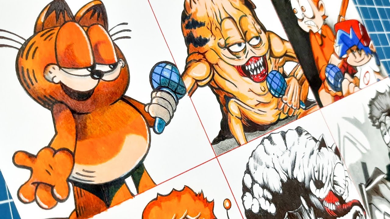 Drawing Mods of Frydai Night Funkin PT7 VS Gorefield (Drawing Frydai Night Funkyn) .