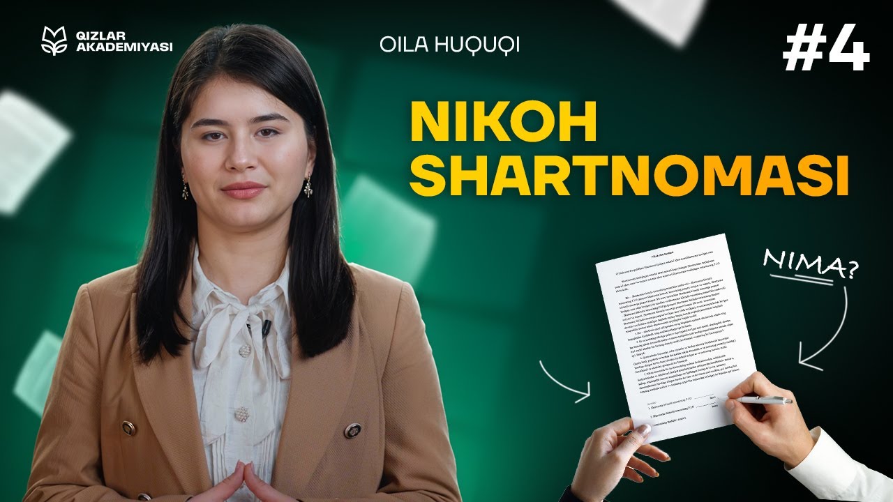 Nikoh shartnomasi qanday tuziladi? | Oila huquqi kursi [4-DARS]