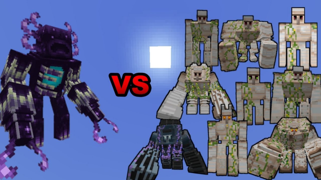 Hybrid Warden vs ALL Iron Golems in Minecraft - Minecraft mob battle