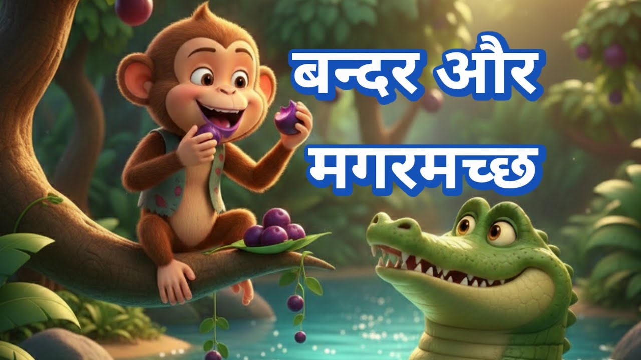 Bandar aur Magarmach | Monkey and Crocodile in Hindi | बुद्धिमान बंदर की कहानी  | बंदर और मगरमच्छ |