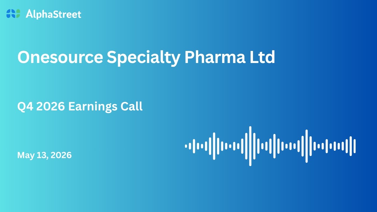 Конференц-звонок по итогам 4 квартала 2025-2026 финансового года компании Onesource Specialty Pha...