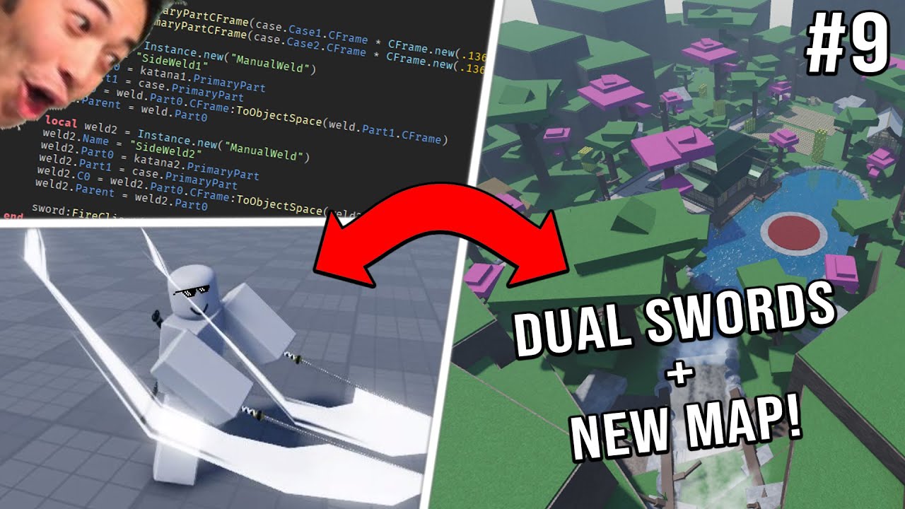 Adding dual wield swords + a NEW MAP to my game in Roblox Studio! - Roblox devlog #9
