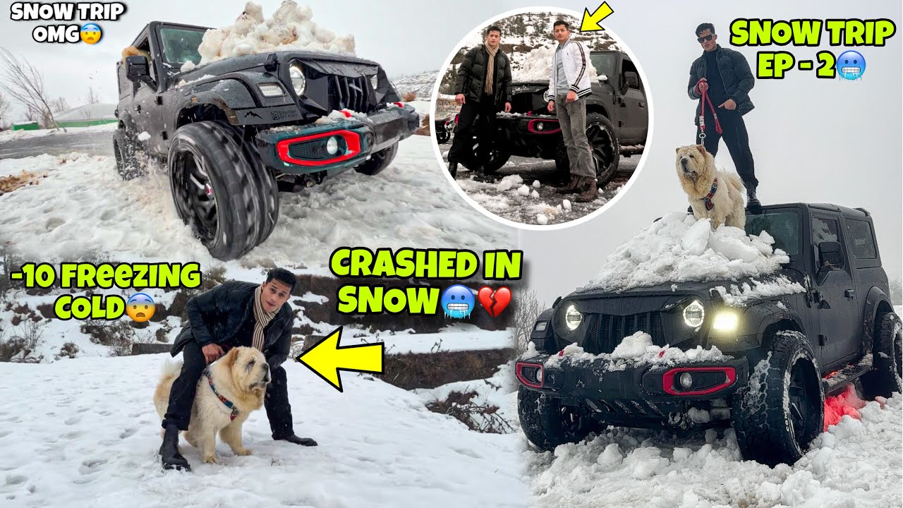 Freezing Snow🥶Chota bhai & Chow Crying in Snow😨 | Episode - 2 Thar Seized in Snow😨