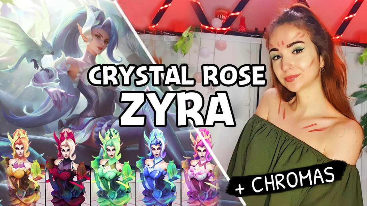 💎🌹 ASMR Crystal Rose Zyra Skin Spotlight | All chromas - League of Legends
