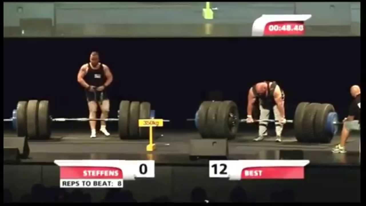 Nick Best World Record Deadlift for Reps - 770 pounds 13 reps Giants Live 2013 LiftBigEatBig.com