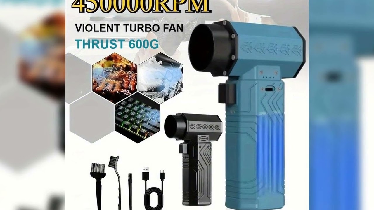 A must-have product! 450000RPM Air Blower Powerful  Mini Turbo Fan Jet 10000mAh 600g Thrust 70m/s