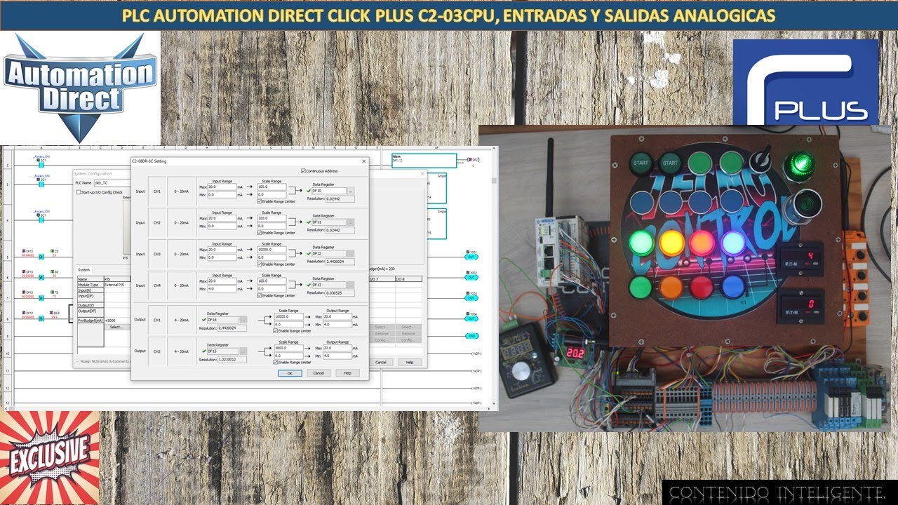 05-PLC AUTOMATION DIRECT CLICK PLUS C2-03CPU, ENTRADAS Y SALIDAS ANALOGICAS