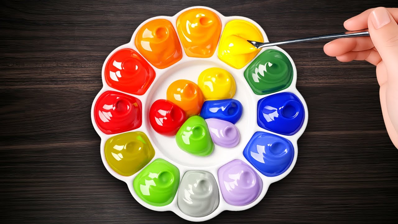 How to Making 13 Colors with Only Rainbow  Colors Acrylic | Satisfying Color Mixing