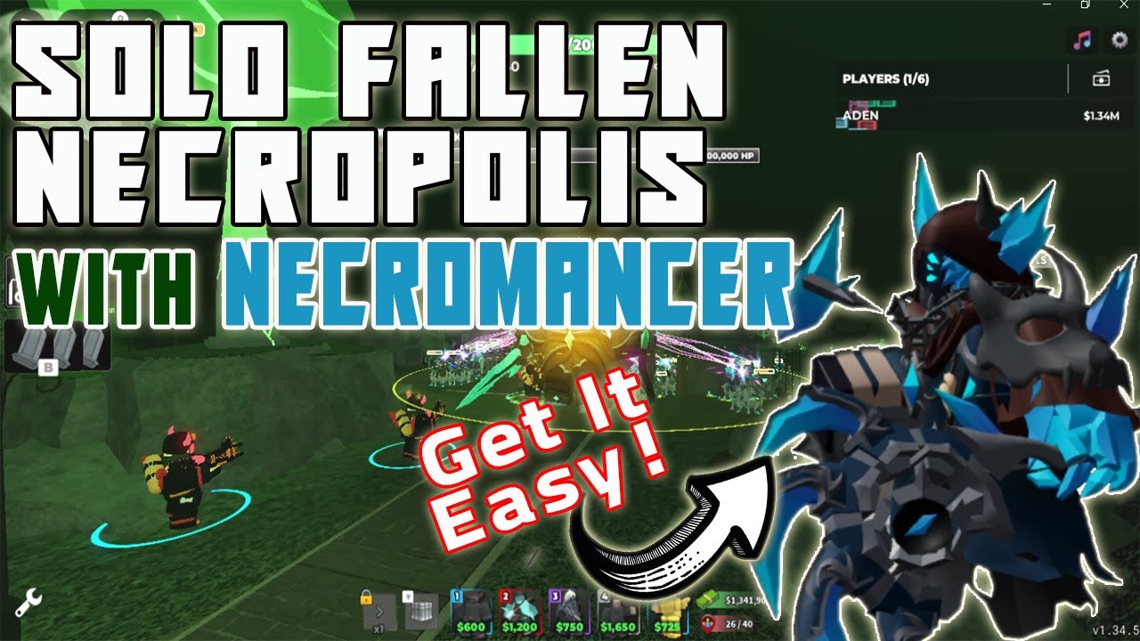 SOLO TRIUMPH FALLEN MODE IN NECROPOLIS - FALLEN NECROMANCER QUEST | TOWER DEFENSE SIMULATOR - ROBLOX