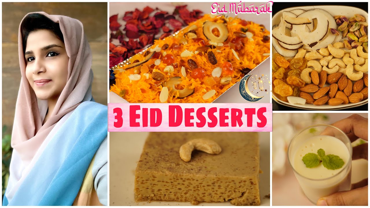 3 Traditional Eid Desserts | Ramadan Special Sweets ~ Zarda ~ Vattalapam & Coconut Milk Pudding