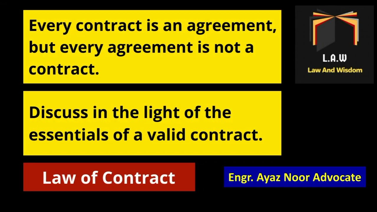 All contracts are agreement but all agreements are not contract || Essentials of Valid Contract