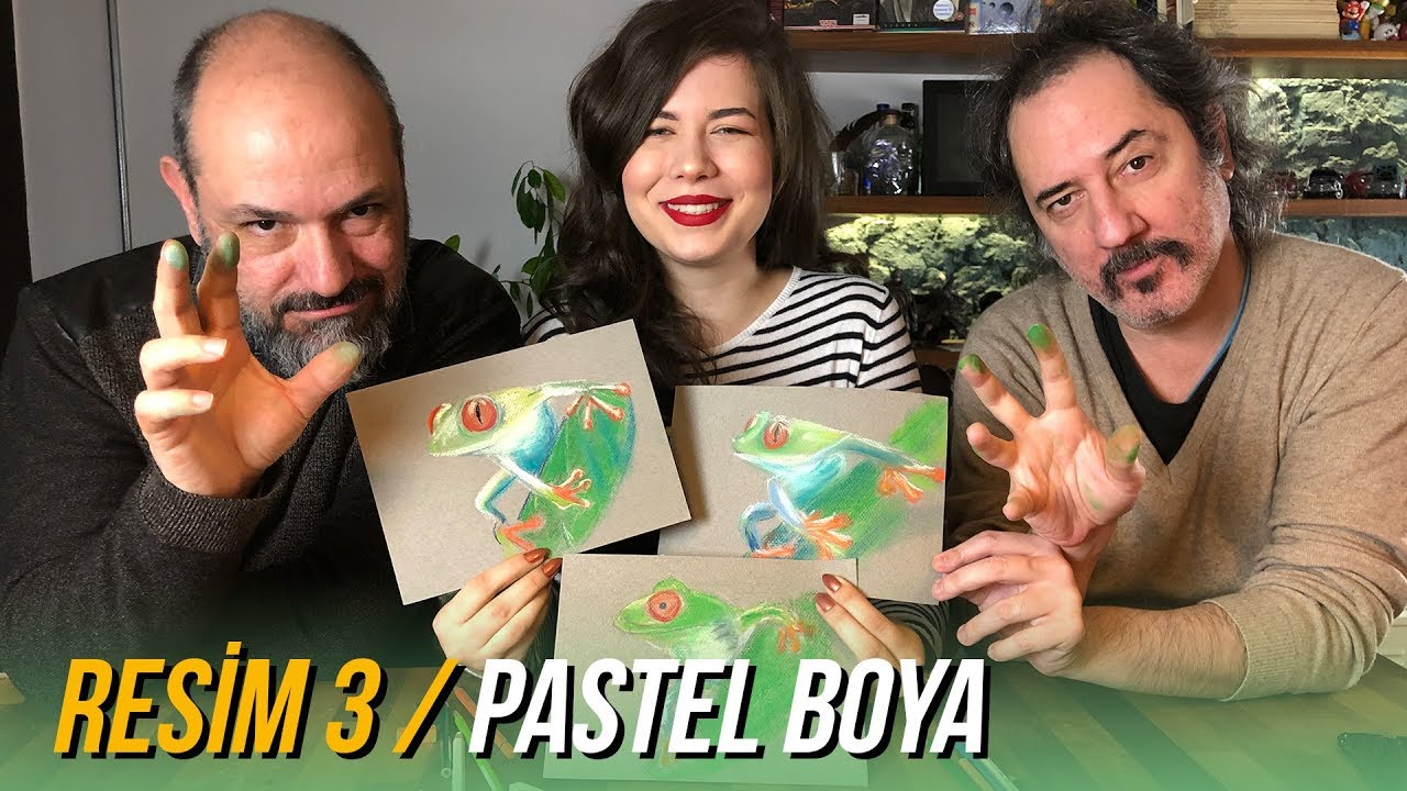 Çogzel Pastel Boya Yaptık.  Parmaklarınızı Boyarsınız!