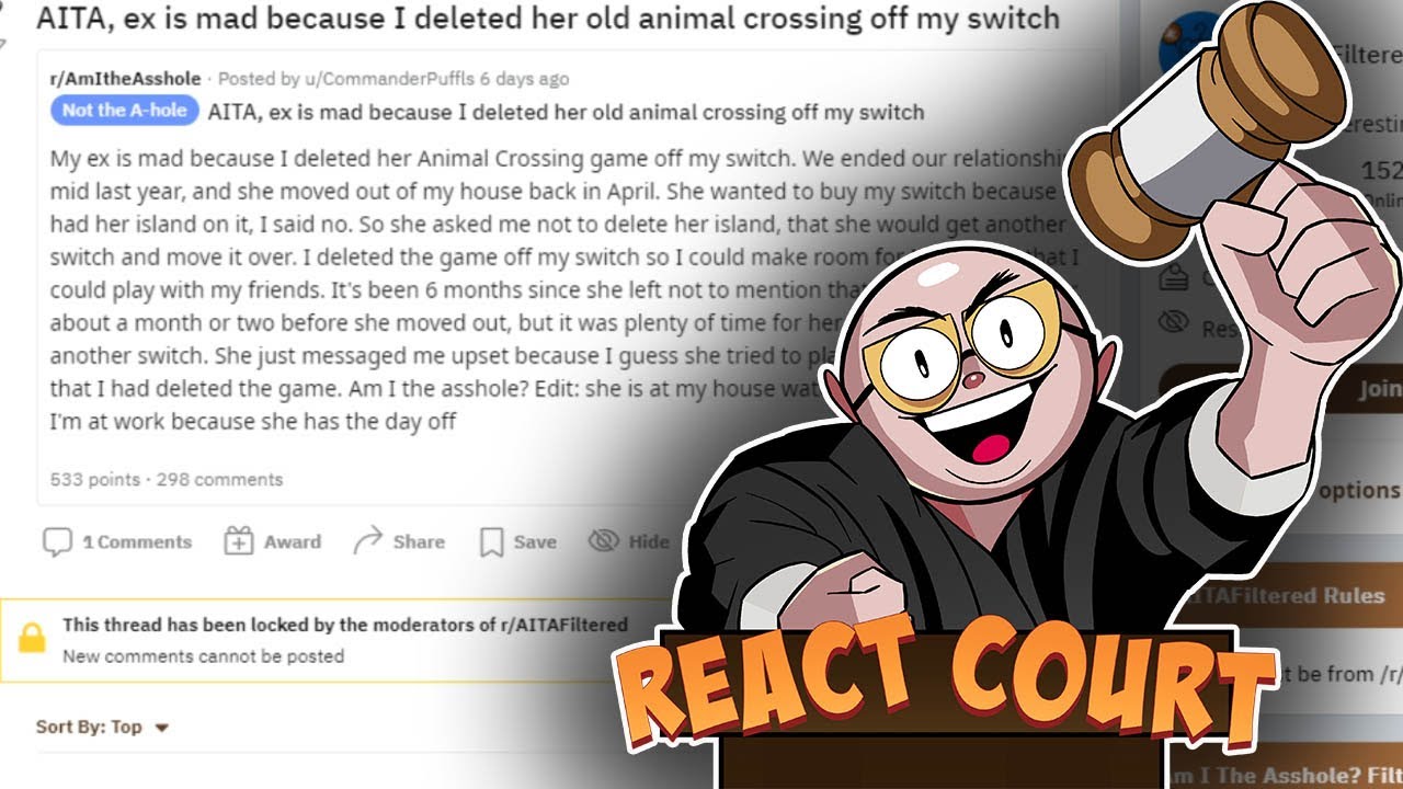 AITA for deleting my ex's Animal Crossing island? (React Court)