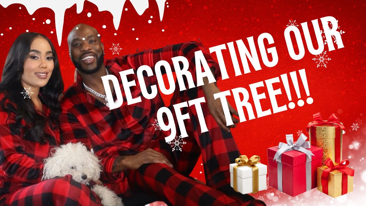 Decorating our 9 FOOT TREE !!!
