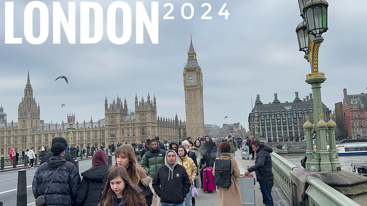 London City Tour 2024 | 4K HDR Virtual Walking Tour around the City | London Winter Walk 2024