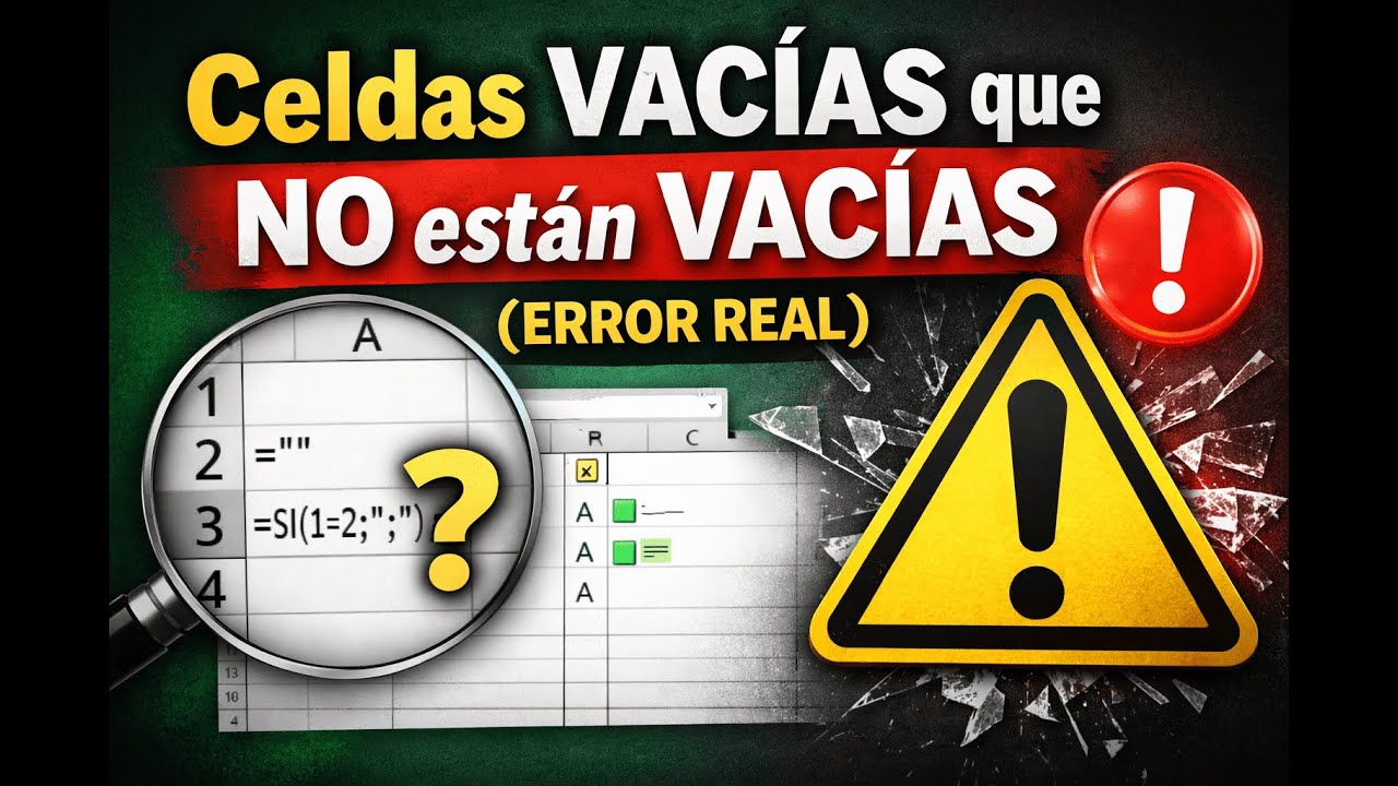 Celdas vacías que NO están vacías en Excel (error real)