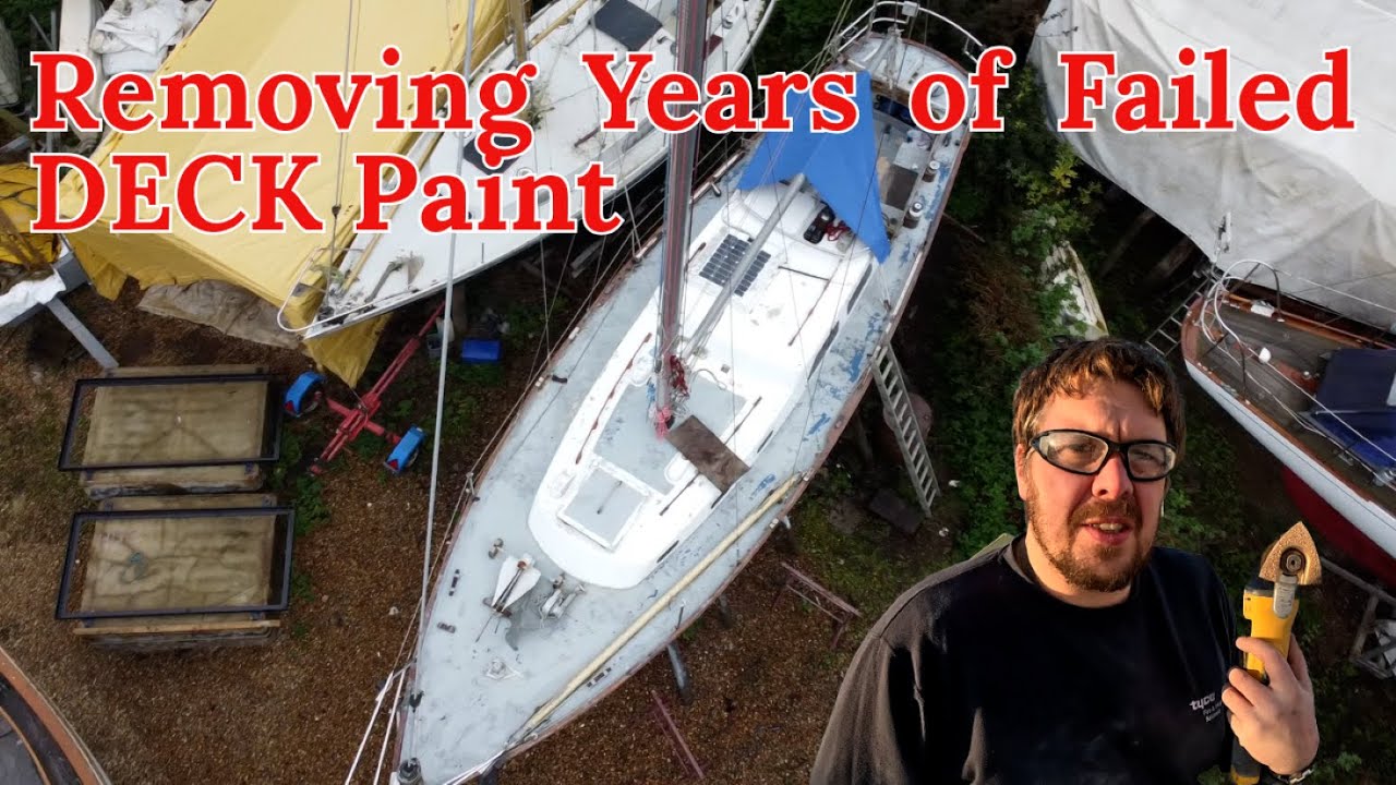 Removing Deck Paint on a 32 Foot SAILBOAT - EASY JOB!!!