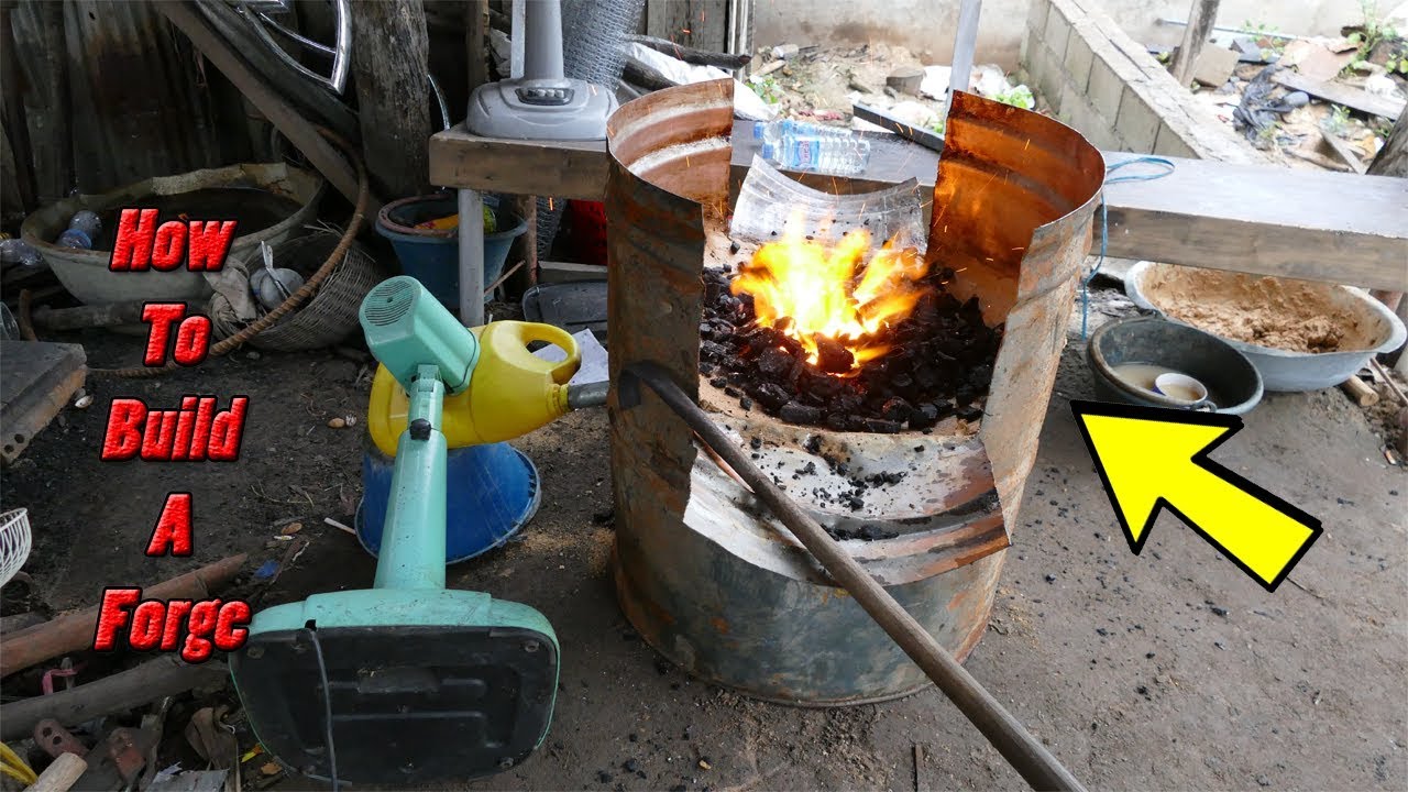 Building A Forge From Steel Oil Barrel And Clay