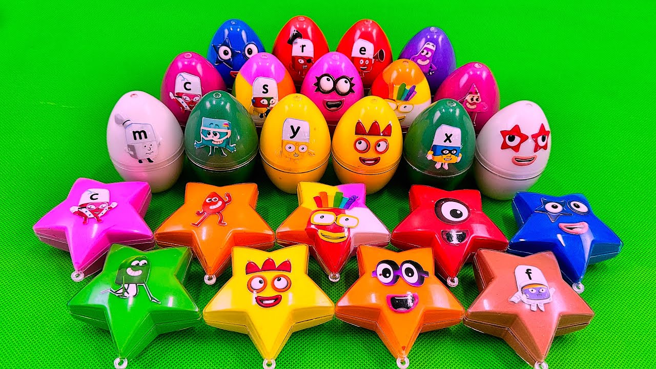 Rainbow Eggs SLIME: Digging Numberblocks Stars with CLAY Coloring! Satisfying ASMR Videos