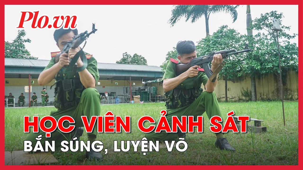 Học viên Cảnh sát bắn súng, luyện võ dưới thời tiết đầu hè - PLO