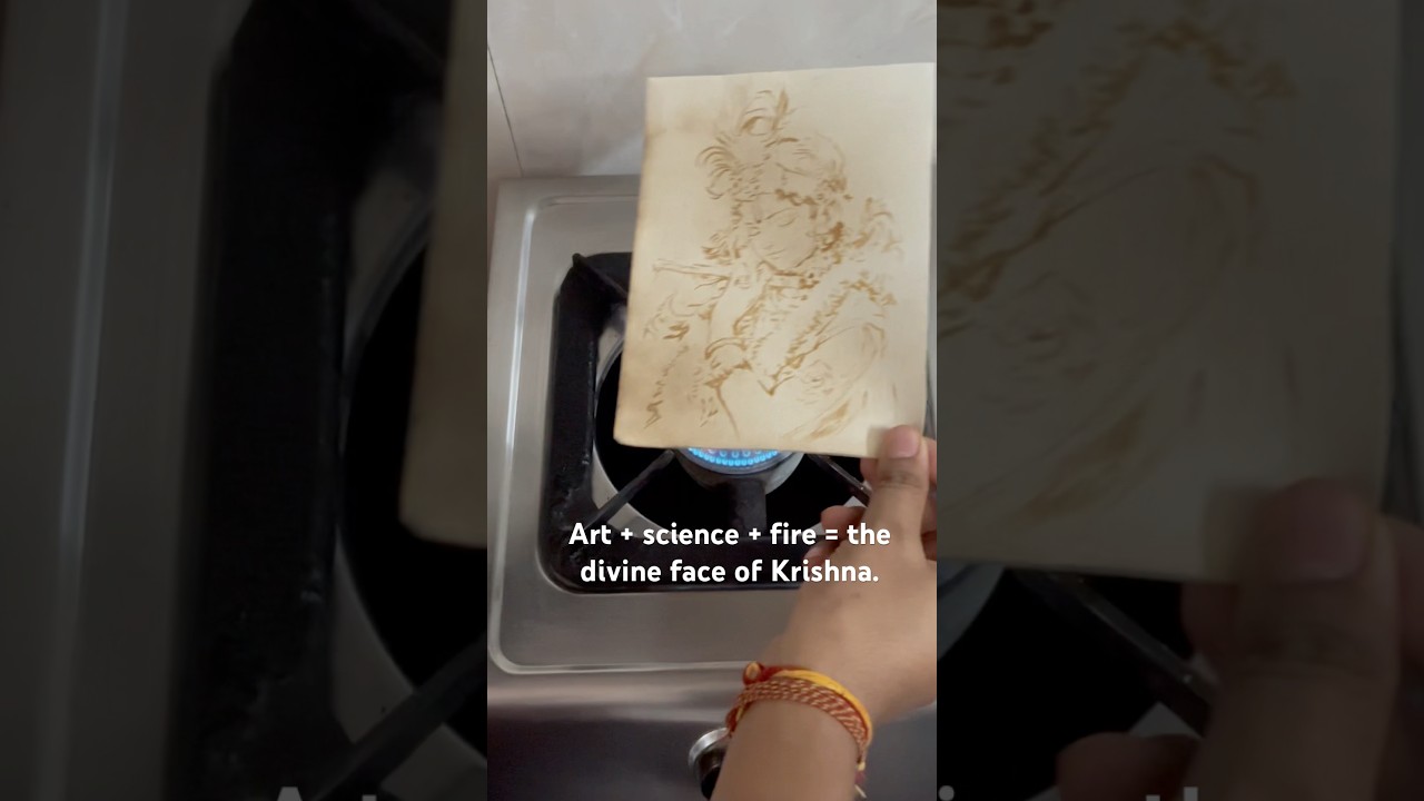 Art + Science + Fire = Divine Krishna Reveal | #LemonJuiceArt #krishna #creative #art