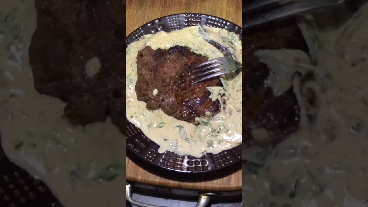 Chili Rubbed Brown Butter Chuck Eyes with Cilantro Caper Pan Sauce 