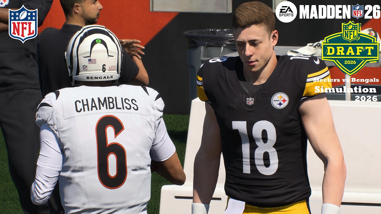 Madden 26 Will Howard Steelers vs Trinidad Chambliss Bengals Sim NFL DRAFT EARLY 2026 Game Play
