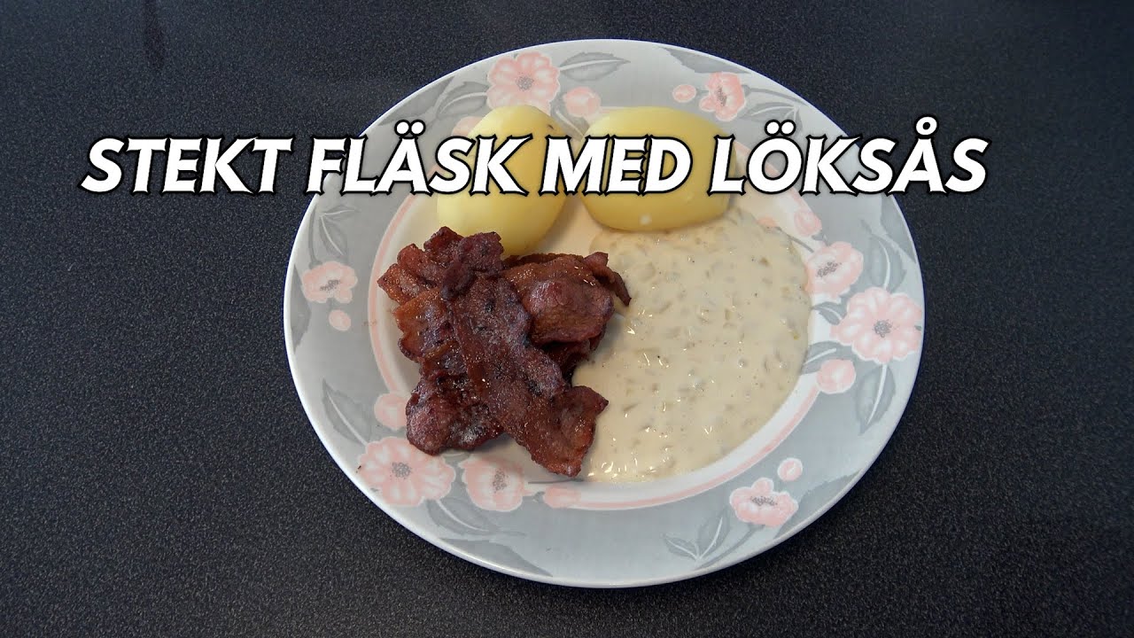 Stekt fl&auml;sk med l&ouml;ks&aring;s