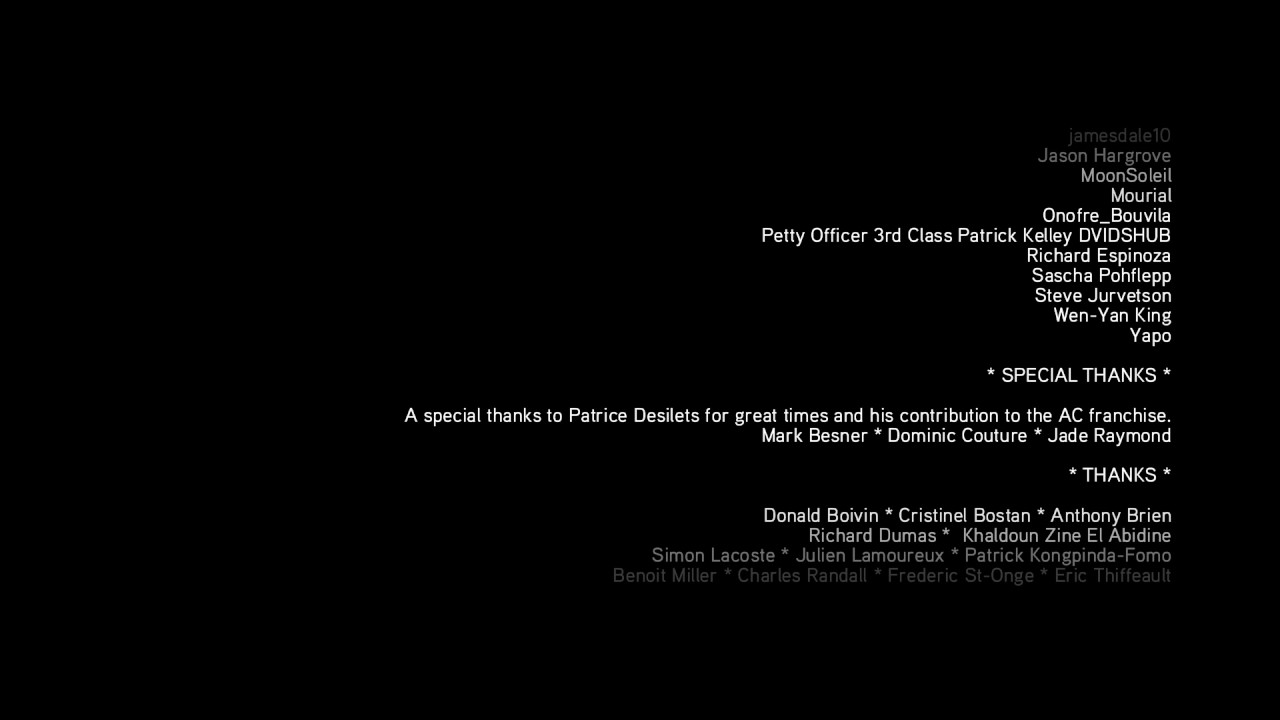 Assassin's Creed Brotherhood - Credits