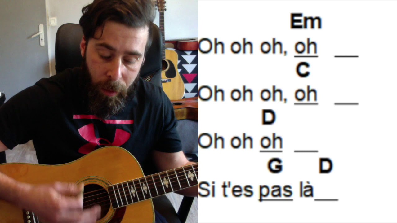 Tuto Guitare debutant - Si t'es pas la de M Pokora (Paroles accords et tablature)