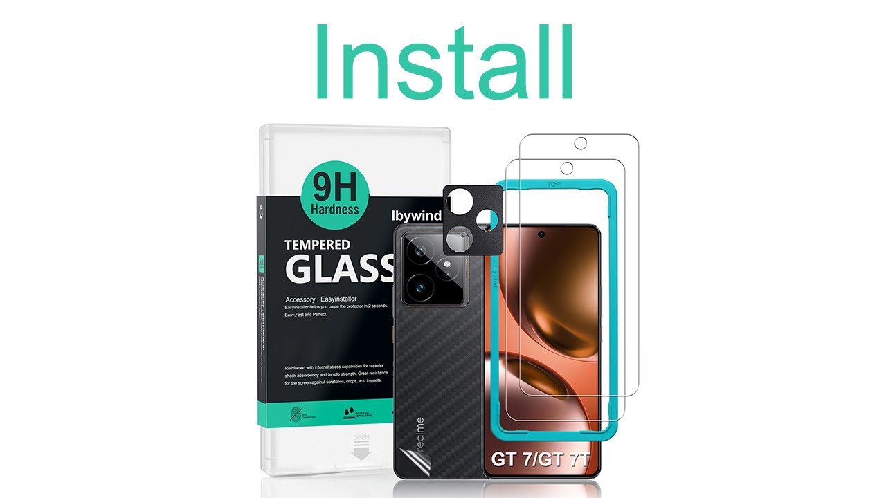 Realme GT 7> 7T 5G Tempered glass ibywind Protector & Easy Install Kit & Camera Lens Protector