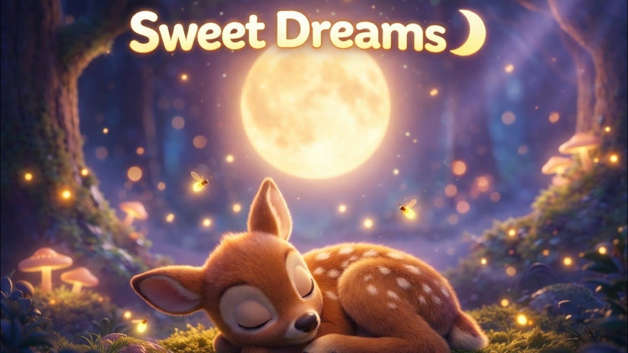 Baby Sleep Lullaby 🌙 Gentle Forest Night Song | Calming Bedtime Music for Babies | Rhymeberry World🍓