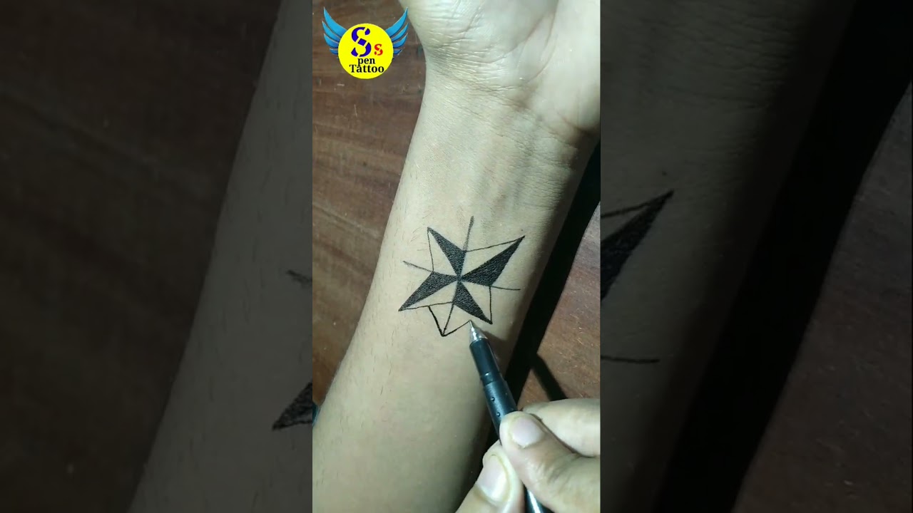 how to draw star tattoo#shortviralvideo #shorts #shortvideo