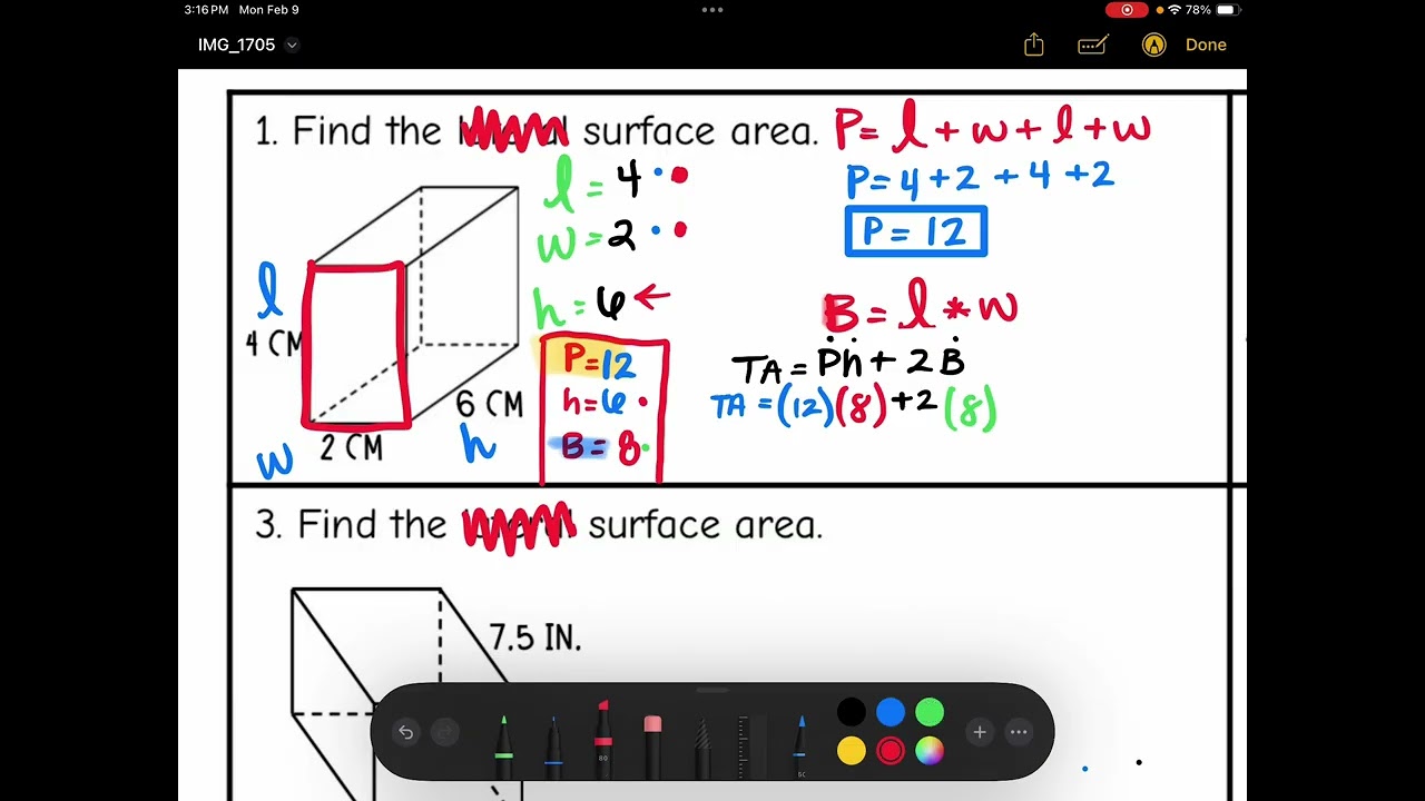 Surface Area of Rectangular Prisms