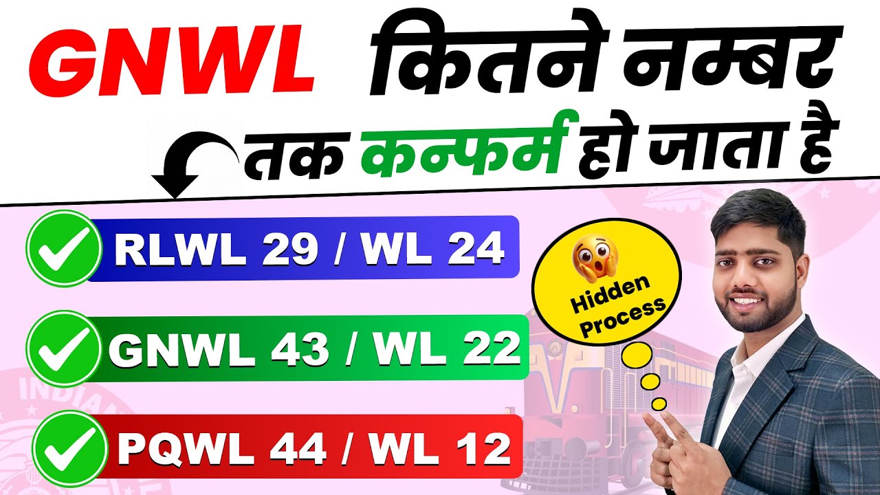 Gnwl ticket confirmation chances || Rlwl ticket confirmation chances | waiting list confirmation