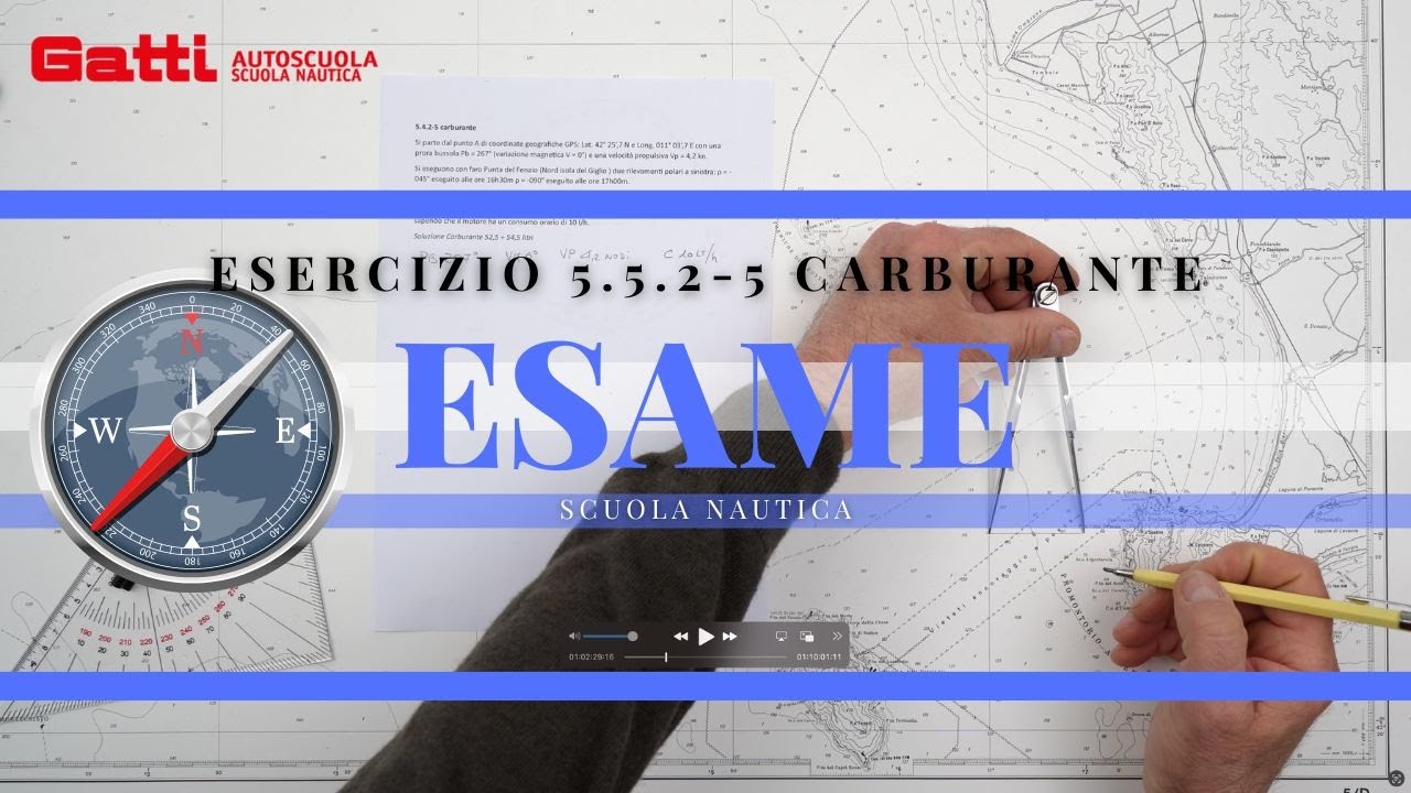 5.4.2-5 CARBURANTE - ESAME PATENTE NAUTICA 2024 OLTRE LE 12 MIGLIA. NUOVO ESERCIZIO DI CARTEGGIO.