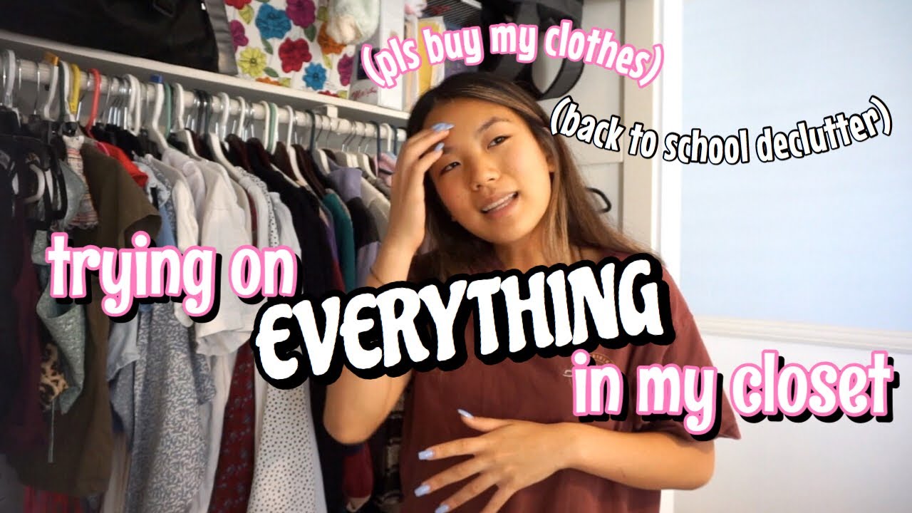 trying on EVERYTHING in my closet (back to school declutter) | Vanessa Nagoya