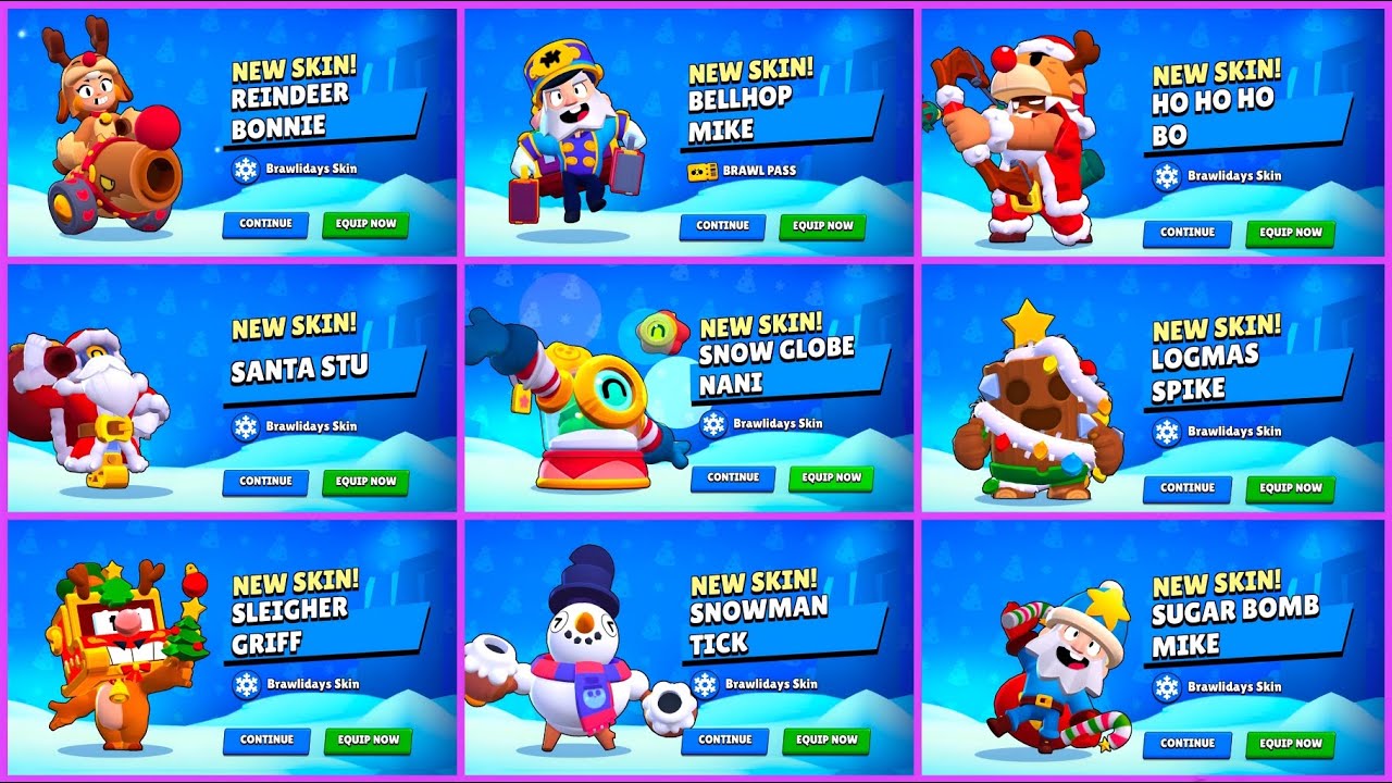 Анимация разблокировки снежного шара Нани и всех скинов Brawl Stars | Brawl Stars