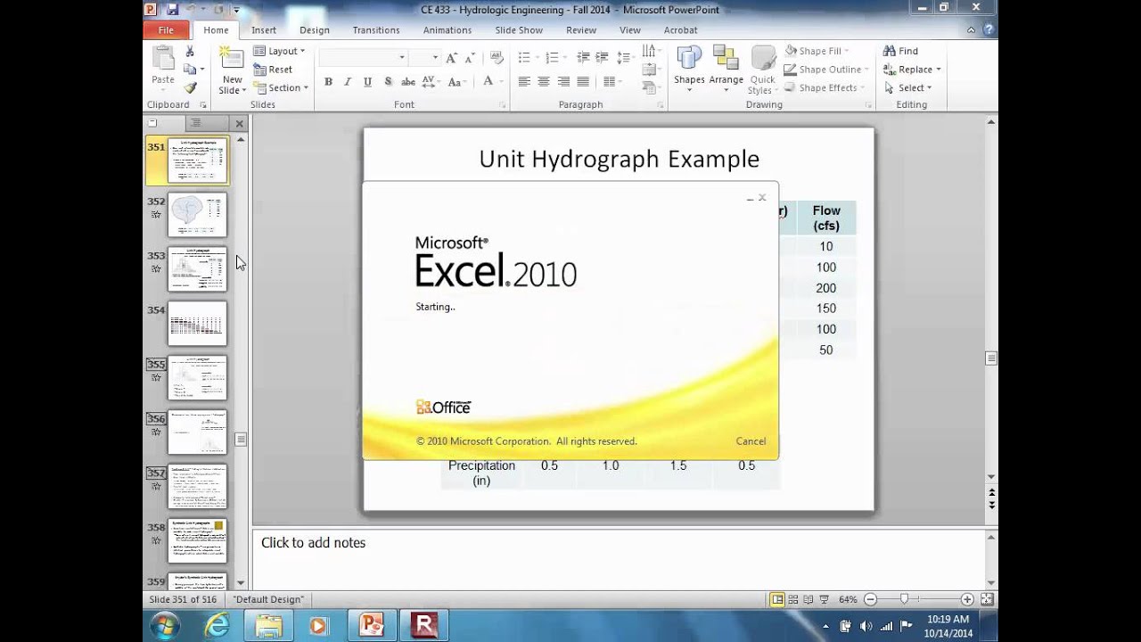 CE 433 - Class 15 (10/14/2014) Unit Hydrographs